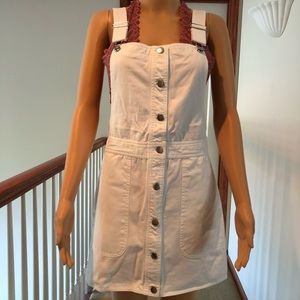 White Overall Dress